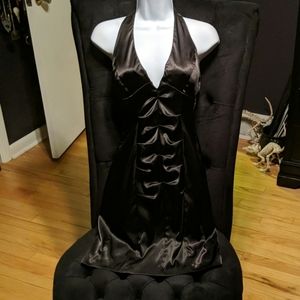 B.Darlin Satin Runched Halter Cocktail Dress